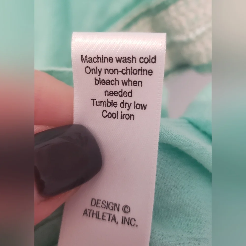Athleta Swim Cover Up Tunic Mint Green Mariana 3/4 Sleeve Embellishments Medium